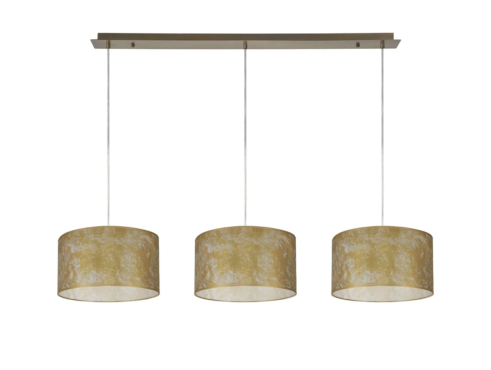 Baymont 30cm Shade 3 Light Pendant Antique Brass, Gold Leaf DK0839  Deco Baymont AB GL